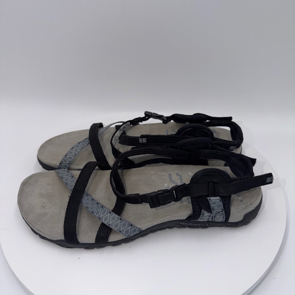Merrell Terran Ari Lattice Sandals Black Strappy Hiking Outdoor Womens 8 J55318
